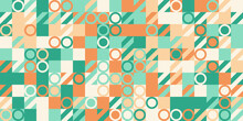 Abstract Geometric Green And Orange Pattern Design,abstract Colorful Bacgruond,Vector Illustration