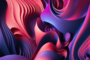 Wall Mural - A vibrant gradient of pink, purple, and blue forms the background, generative ai	