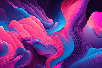 Wall Mural - A vibrant gradient of pink, purple, and blue forms the background, generative ai	