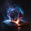 © Maya Kruchancova - magic fantasy glowing  book on dark background