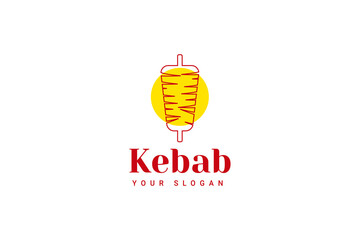 Sticker - Shawarma Logo For Restaurants And Markets. Doner Kebab Logo Template.