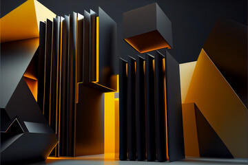 Poster - Geometric background, digital illustration generative AI.