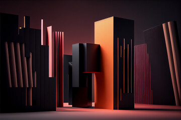 Poster - Geometric background, digital illustration generative AI.