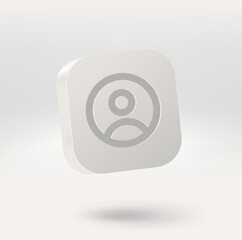 Fototapete - Web avater icon. Mobile application icon. 3d vector icon isolated on white background