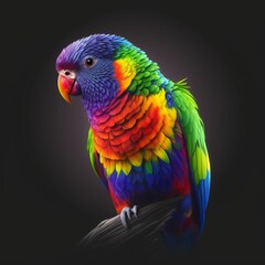 Wall Mural - rainbow parrot illustration design art