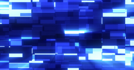 Poster - Abstract glowing light blue futuristic energy lines and stripes rectangular magic hi-tech flying horizontally. Abstract background