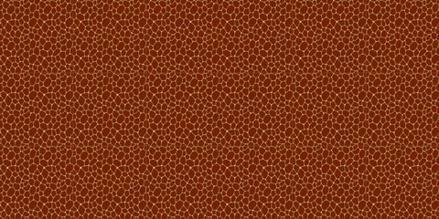 Fototapete - Brown leather geometric template texture vector illustration. Animal skin vector seamless pattern. Voronoi repeated backdrop for textile, fabric and interior designs. line polygonal cells wallpaper