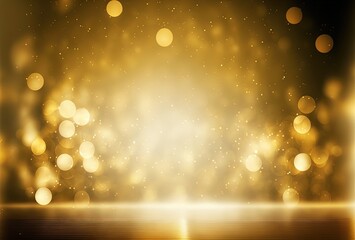 abstract gold background with blur bokeh light, glitter glow magical moment luxury atmosphere on gro
