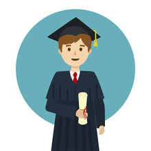 Graduate Student Cartoon PNG Illustration With Transparent Background
