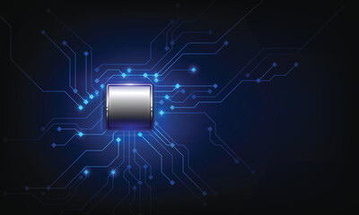 Poster - Circuit board. Technology background. Central Computer Processors CPU concept. Motherboard digital chip.