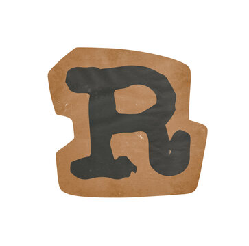 Vintage typewriter alphabet Letter R