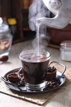 Kopi Tubruk Is A Typical Indonesian Coffee Drink Made By Pouring Hot Water Into A Glass Or Teapot That Has Been Filled With Coffee Grounds. It Can Be Added With Added Sugar,