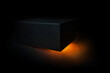 black box with golden light