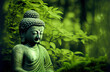 Buddah in green lush background