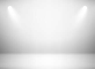Poster - Bright illuminated studio with projectors. 3d vector illustration