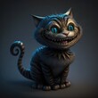 Chesire cat grinning and showing a lot of teeth, created with generative ai