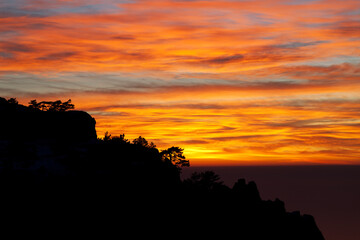 Wall Mural - Beautiful sunset in Crimea rocks