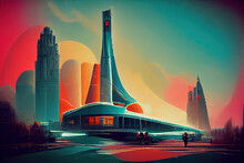 Retro Futurism Concept Illustration