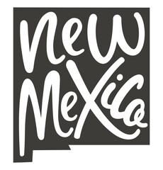 Poster - New Mexico state design map with text. New Mexico state map for poster, banner, t-shirt, tee. New Mexico silhouette state. Vector outline Isolated black illustratuon on a white background.