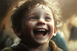 a boy fulfill with happiness, Cute Child Laughing, Generative Ai