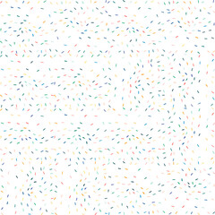 Poster - Vector organic seamless abstract background, party confetti pattern. Colorful pastel colored mosaic of simple shapes on white background.