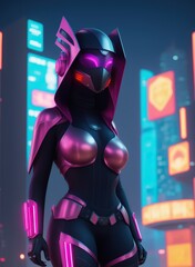 Wall Mural - Futuristic Sci-Fi Babe. Generative AI.