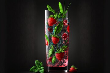 Wall Mural - Sip on a Sweet and Refreshing Berries Mojito This Summer