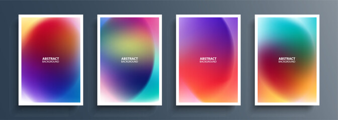 Fototapete - Set of abstract multicolored backgrounds with vibrant color gradients. Bright color templates collection for brochures, posters and covers. Vector illustration.