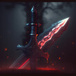 © Rudsaphon - Fantasy Red Sword,Fantasy Weapons.Generative Ai