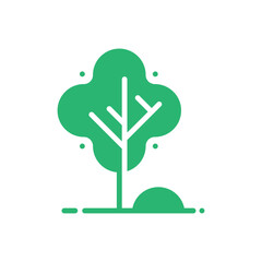 Wall Mural - Simple nature tree with grass logo design vector