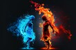 © Brian - Dance of blue and red flame
