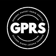 Poster - GPRS - General Packet Radio Service acronym text stamp, technology concept background