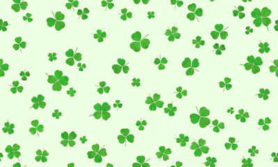 Leinwandbilder - seamless pattern of clover leaves on a light background