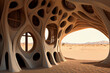 © Dr_Microbe - Fantasy house inside old wood in a desert, generative ai