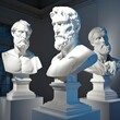 Three philosophers statue