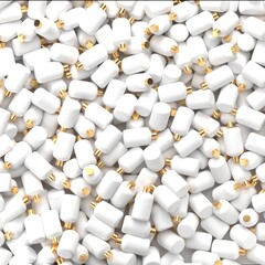 Wall Mural - a lot of white plastic bottles, identical cosmetic packaging for shampoo and cream