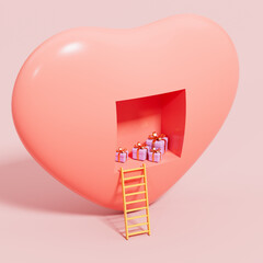 Wall Mural - 3d rendering valentine concept picture