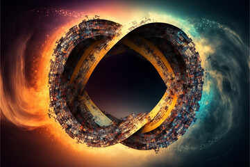 Poster - Infinite Loop on Abstract DevOps Concept with  Technology, Generative AI

