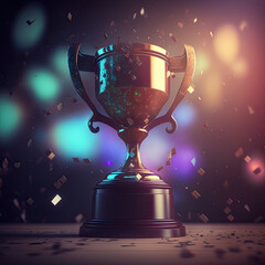 Poster - ai generated trophy with selective focus.