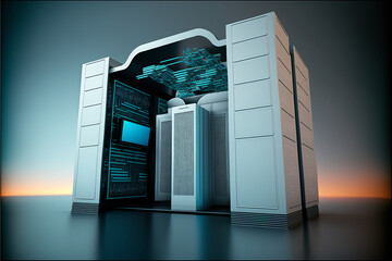 Poster - Big Server Virtualization Concept,  Generative AI