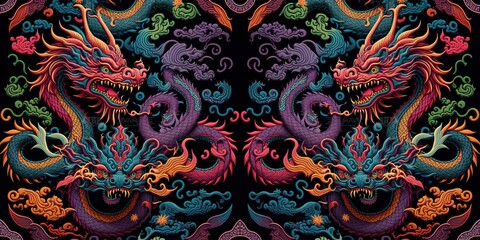 Wall Mural - Chinese Dragon Pattern