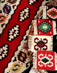 Poster - Serbian folk motifs from Pirot carpets and embroideries from old Serbia