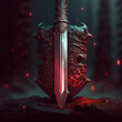 © Rudsaphon - Fantasy Red Sword,Fantasy Weapons.Generative Ai
