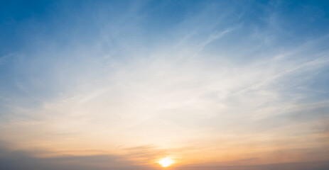 Wall Mural - Sunset sky for background or sunrise sky and cloud at morning.