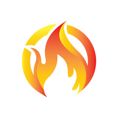 Canvas Print - Fire logo design illustration and fire symbol