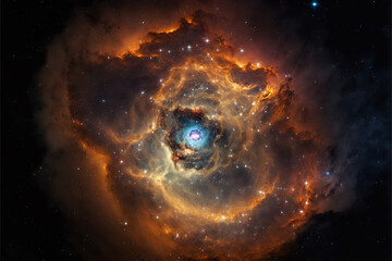 Wall Mural - Valentine Background nebula galaxy universe heart Genarative AI