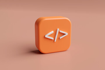 program square shape in 3d render design.
