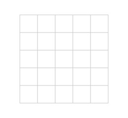 Wall Mural - vector isolated 5x5 light pale barely noticeable gray grid with square cells template stencil colorl