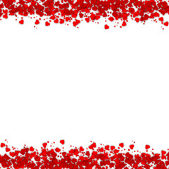 Wall Mural - Love valentine background with red petals of hearts on transparent background. Vector banner, postcard, background.The 14th of February. PNG image	