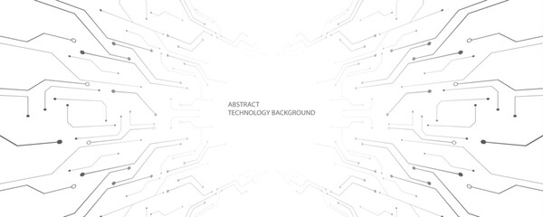 Grey white Abstract technology background, Hi-tech digital connect, Communication, High technology concept, Science background